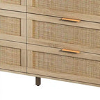Moderno armadietto contenitore in rattan con cassetti in rattan, per camera da letto, soggiorno