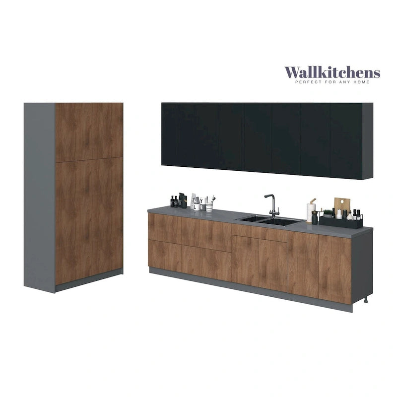 Kitchen Oasis Collection Natural Teak & Black Color Base Size 10Ft Wide - 123x50