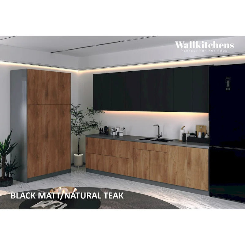 Collezione Kitchen Oasis Base in Teak Naturale e Colore Nero Misura 10Ft di larghezza - 123x50