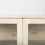 Arelius, Legno Massello Marrone Chiaro con Struttura in Ferro Nero e 2 Ante a Vetro, Armadietto - 36,0L x 18,0P x 32,0A