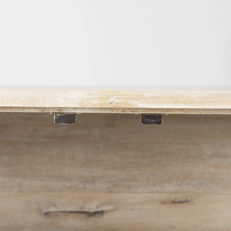 Arelius, Legno Massello Marrone Chiaro con Struttura in Ferro Nero e 2 Ante a Vetro, Armadietto - 36,0L x 18,0P x 32,0A