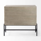 Arelius, Legno Massello Marrone Chiaro con Struttura in Ferro Nero e 2 Ante a Vetro, Armadietto - 36,0L x 18,0P x 32,0A