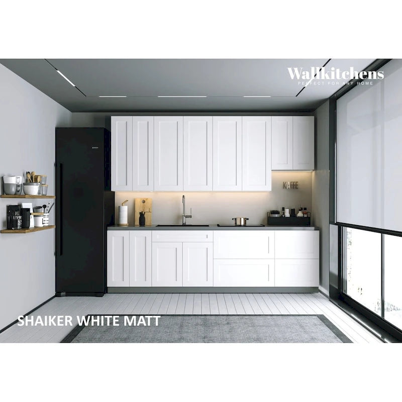 Cucina Collezione Contemporanea Colore Bianco Opaco Dimensione Base 9.5 piedi di larghezza - 114x24