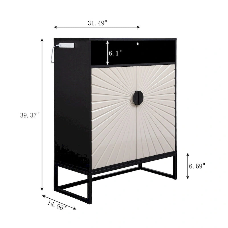 Scarpiera a 5 livelli, scarpiera in legno con ante, scarpiera con ripiani aperti per ingresso, corridoio, soggiorno