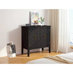 Armadietto a 2 ante in legno, mobile in legno nero in stile vintage per soggiorno, sala da pranzo, ufficio