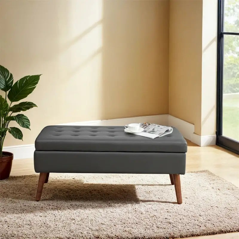 Panca portaoggetti con contenitore per camera da letto, Panca fondo letto, Pediera