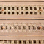 Cassettiera a 3 cassetti in rattan da 31,5 pollici, per camera da letto, soggiorno, naturale