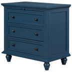 Mobiletto in legno con 3 cassetti, tavolino con vassoio estraibile