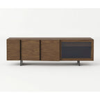 Madia Modrest Glencoe moderna in noce e vetro grigio