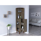 Mobile Bar ad Angolo per Cucina, Sala da Pranzo, Soggiorno, Marrone Scuro