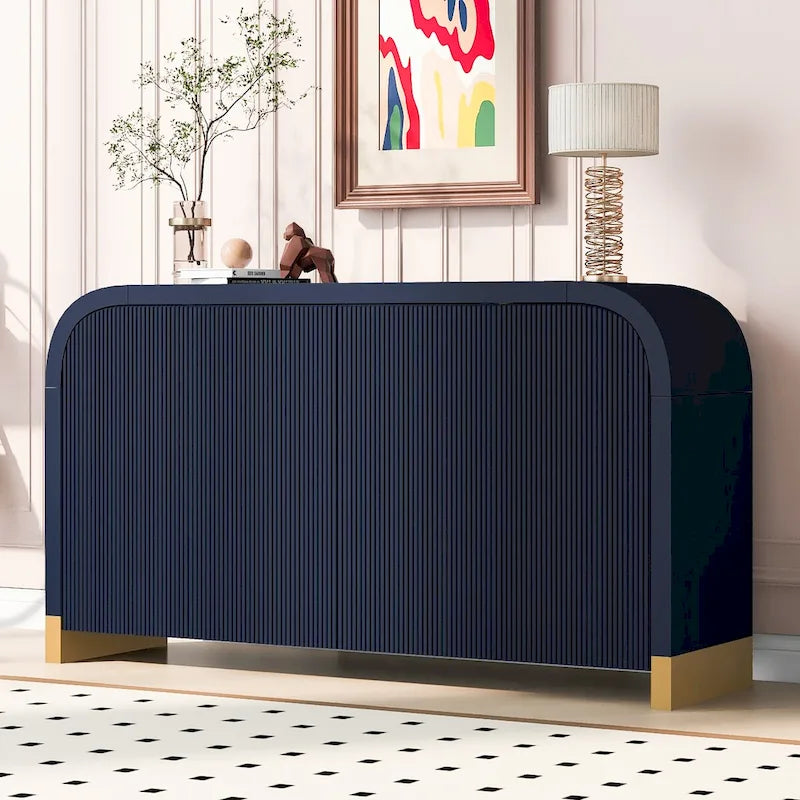 Credenza ad angolo curvata da 60 con ripiani regolabili
