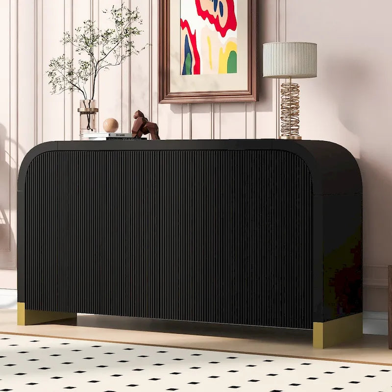 Credenza ad angolo curvata da 60 con ripiani regolabili