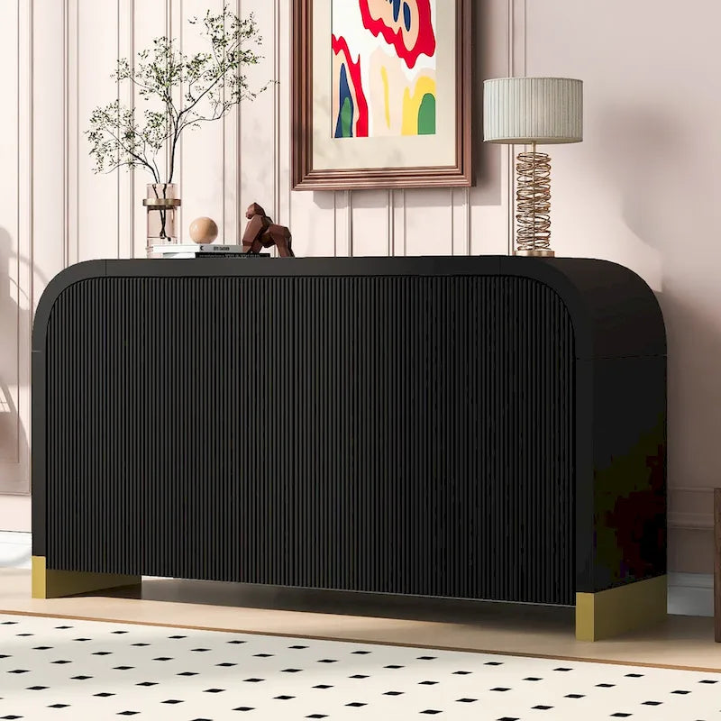 Credenza ad angolo curvata da 60 con ripiani regolabili