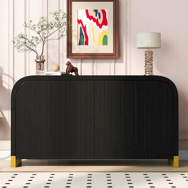 Credenza ad angolo curvata da 60 con ripiani regolabili
