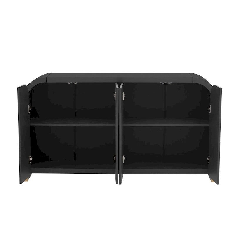 Credenza ad angolo curvata da 60 con ripiani regolabili