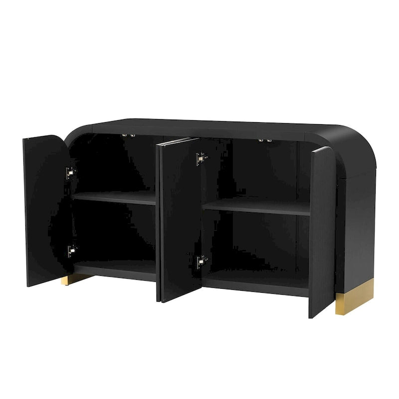 Credenza ad angolo curvata da 60 con ripiani regolabili