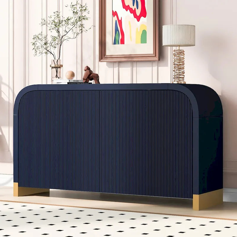 Credenza ad angolo curvata da 60 con ripiani regolabili