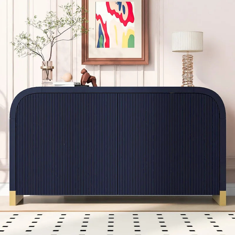 Credenza ad angolo curvata da 60 con ripiani regolabili