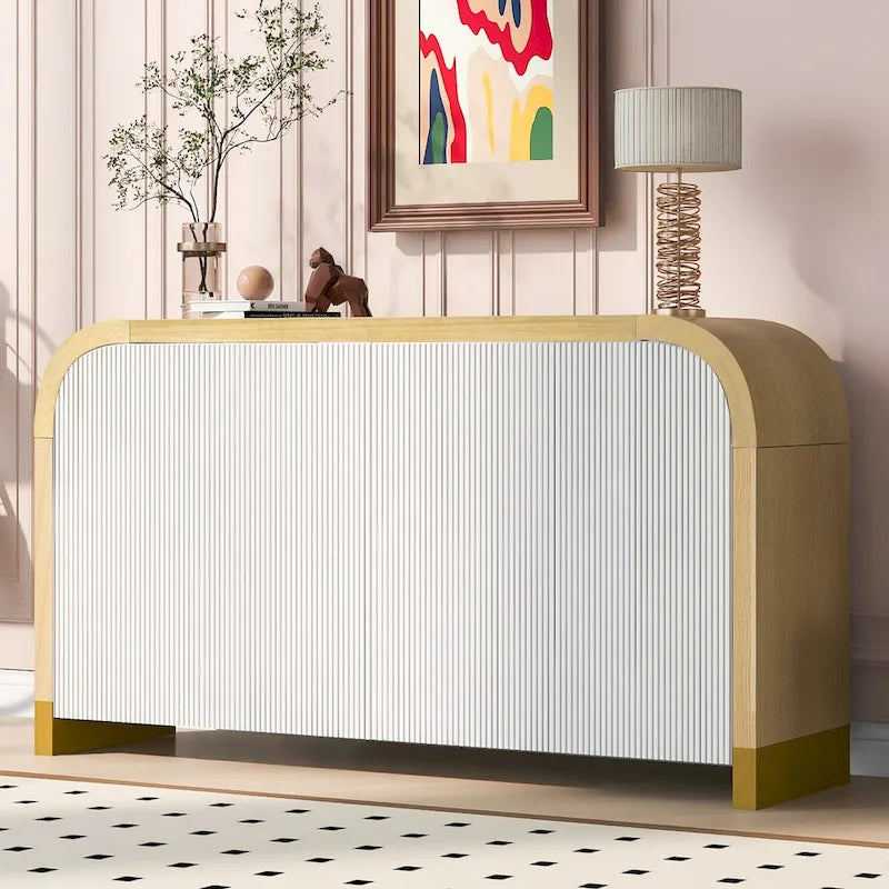 Credenza ad angolo curvata da 60 con ripiani regolabili