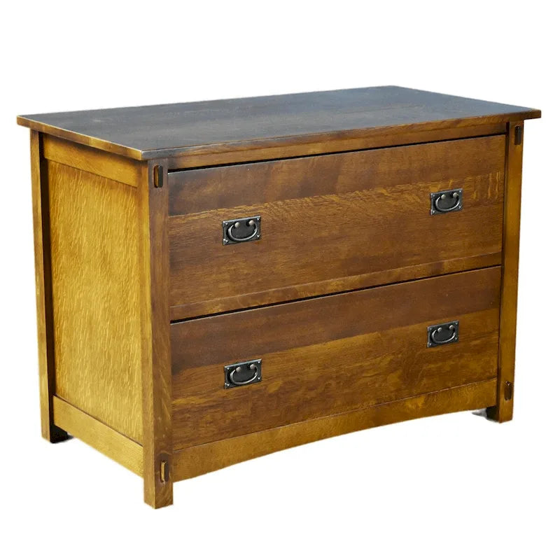 Mission Oak 2 Drawer Lateral File Cabinet - Walnut