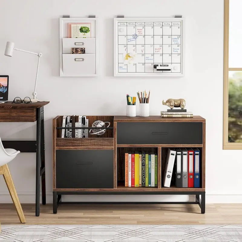 39-Inch Wood 2-Drawer File Filing Cabinet Printer Stand