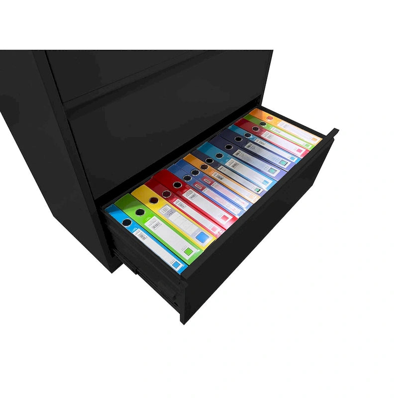 Classificatore laterale a 3 cassetti, armadietto portadocumenti con serratura, classificatore con serratura per ufficio domestico, classificatore in metallo con serratura