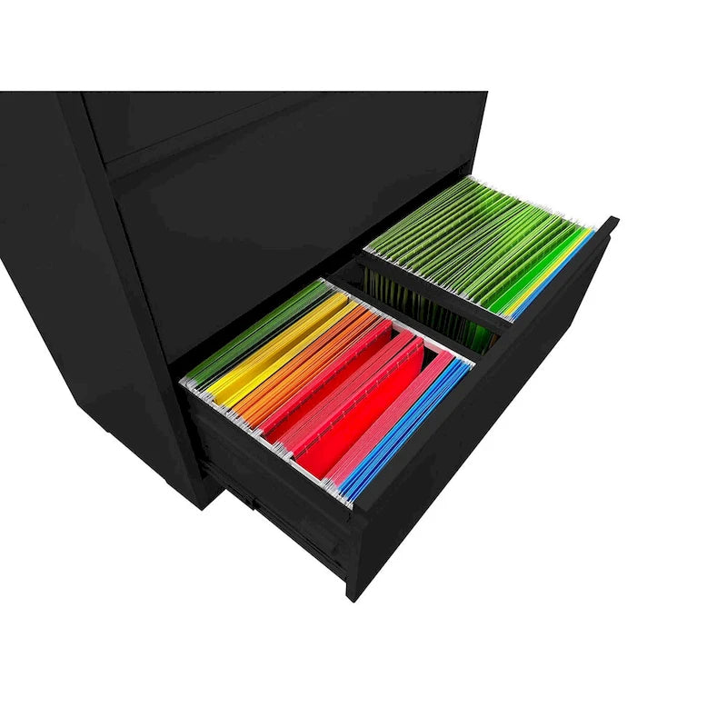 Classificatore laterale a 3 cassetti, armadietto portadocumenti con serratura, classificatore con serratura per ufficio domestico, classificatore in metallo con serratura