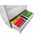 Classificatore laterale a 3 cassetti, armadietto portadocumenti con serratura, classificatore con serratura per ufficio domestico, classificatore in metallo con serratura