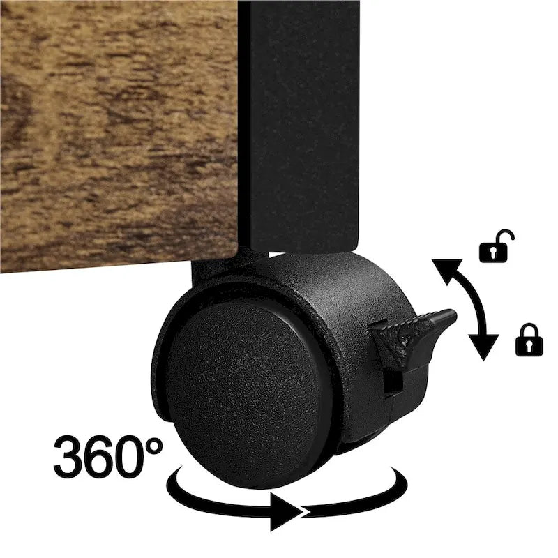 Yaheetech Armadietto Portadocumenti con Ripiano Aperto e Ruote