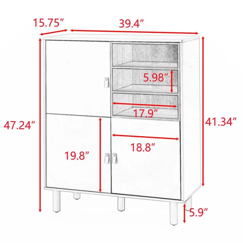 Armadietto con anta, armadietto multiuso, madia moderna, armadietto in legno