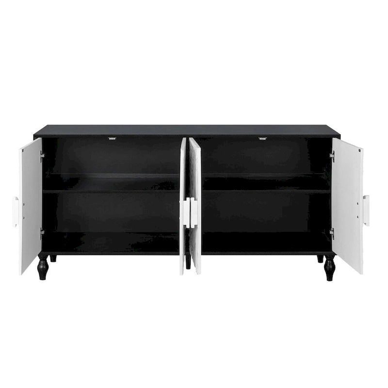 Cornice del supporto TV con motivo intagliato simmetrico