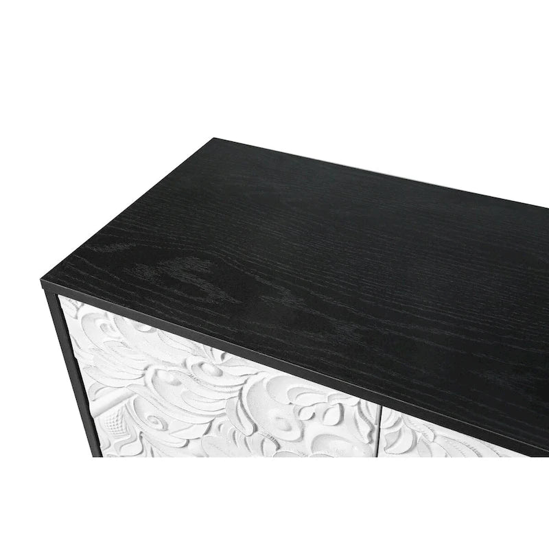 Cornice del supporto TV con motivo intagliato simmetrico