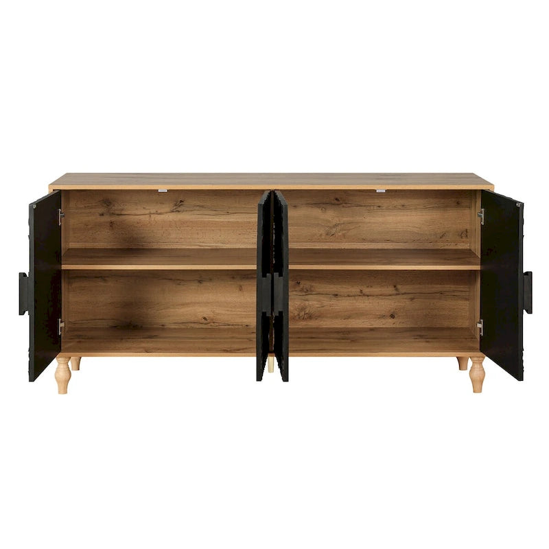 Cornice del supporto TV con motivo intagliato simmetrico