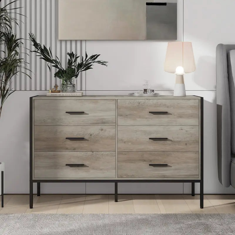 Mobile Bar a Credenza Stile Barn Door con Cassetti e Ripiani Contenitori