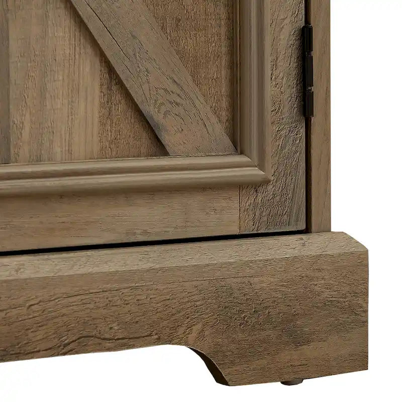 Mobile Bar a Credenza Stile Barn Door con Cassetti e Ripiani Contenitori