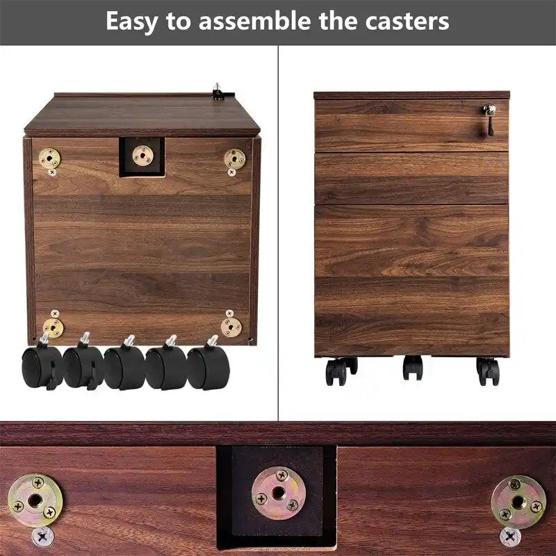 Cassettiera mobile in legno a 3 cassetti - 39,9 P x 41,4 L x 62 A cm