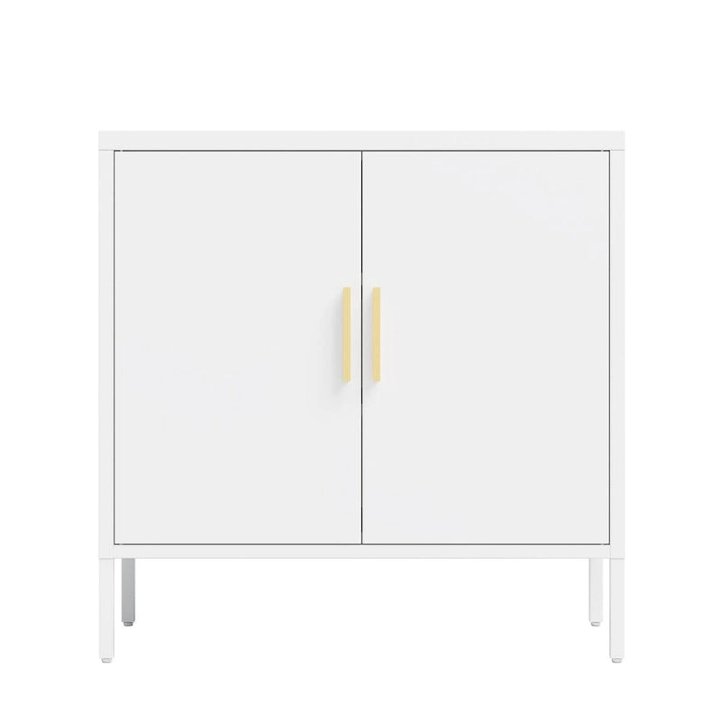 Armadietto metallico portaoggetti con 2 ante e 2 ripiani regolabili, armadio da garage in acciaio con serratura, armadietto metallico per archivio