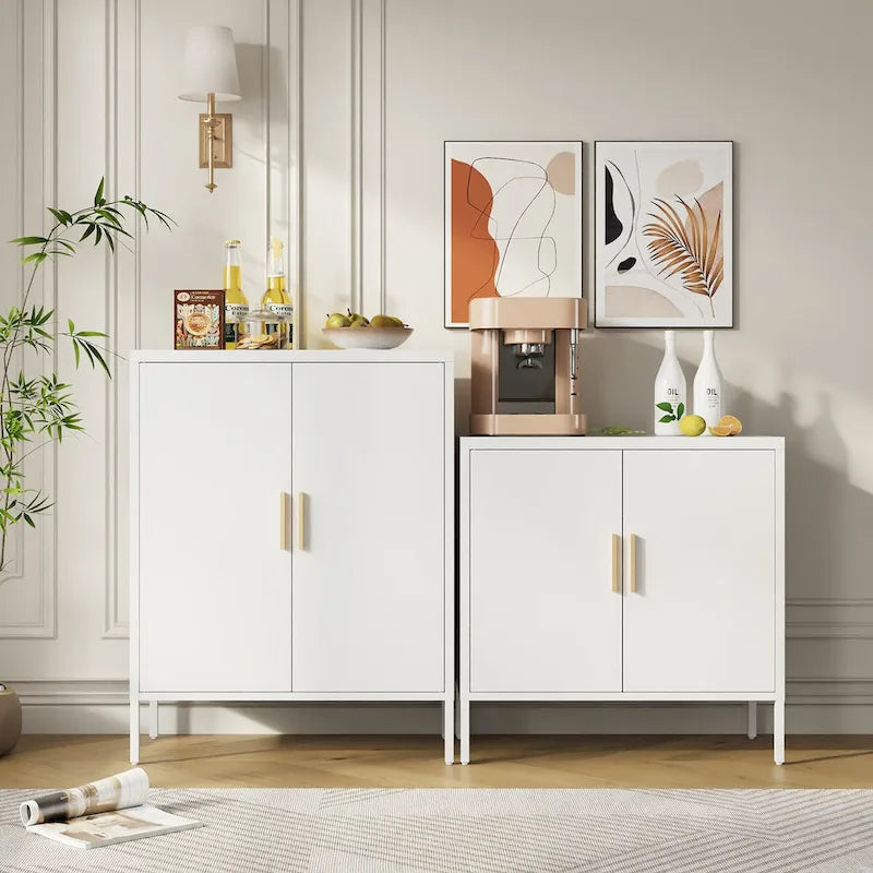 Armadietto metallico portaoggetti con 2 ante e 2 ripiani regolabili, armadio da garage in acciaio con serratura, armadietto metallico per archivio