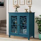 Traditional Vintage Style Wooden Sideboard, Teal Blue