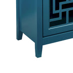 Credenza in legno tradizionale stile vintage, blu ottanio