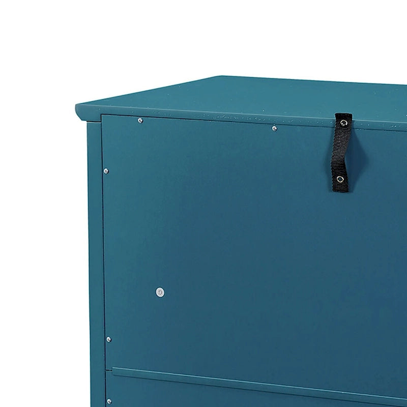 Credenza in legno tradizionale stile vintage, blu ottanio