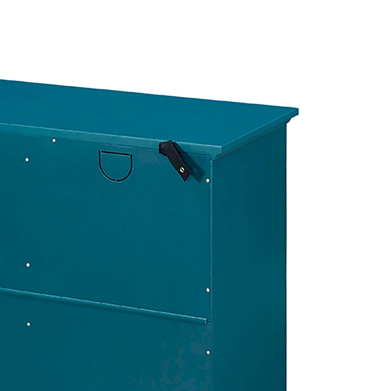 Credenza in legno tradizionale stile vintage, blu ottanio