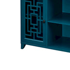 Credenza in legno tradizionale stile vintage, blu ottanio