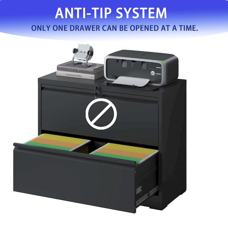 Classificatore metallico a 2 cassetti con serratura per l'home office