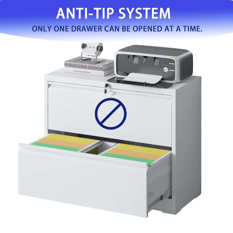 Classificatore metallico a 2 cassetti con serratura per l'home office