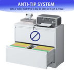 Classificatore metallico a 2 cassetti con serratura per l'home office