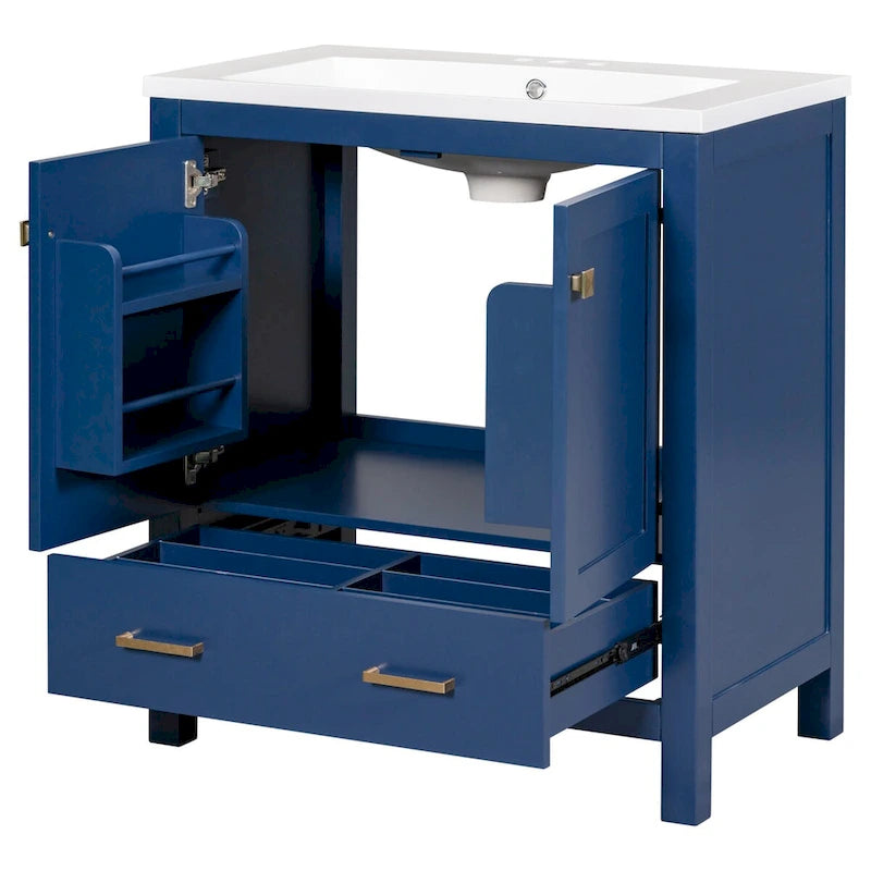 Mobiletto da bagno con 2 ante e un cassetto