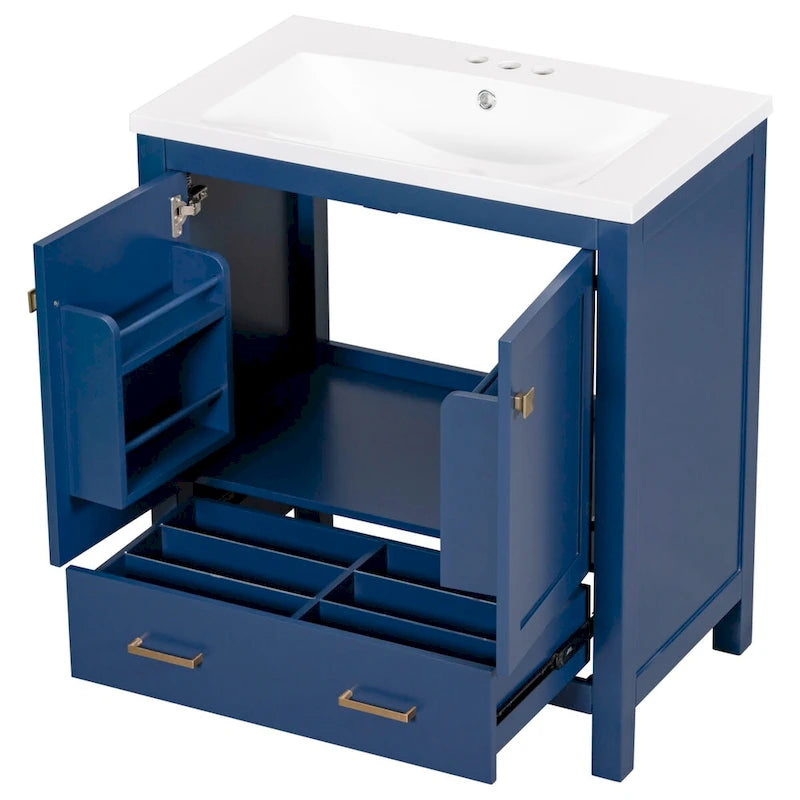 Mobiletto da bagno con 2 ante e un cassetto