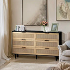 Cassettiera a 6 cassetti in rattan