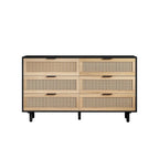 Cassettiera a 6 cassetti in rattan